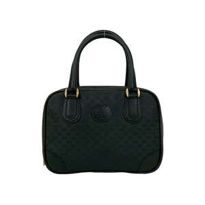 GUCCI (Old Gucci) Micro GG Pattern Leather Handbag Mini Boston Bag Black 37092